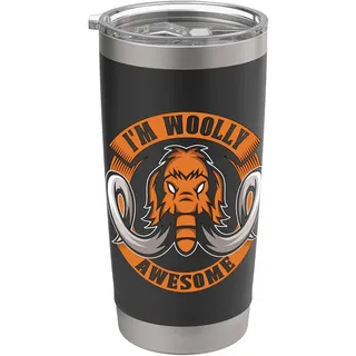 Ich bin Woolly Awesome Extinct Mammoth Prehistoric Woolly Doppelwandiger Edelstahl-Thermobecher