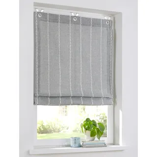 Kutti Raffrollo »Raya« mit Hakenaufhängung ohne Bohren freihängend mit Edelstahlhaken, grau