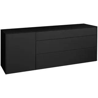 Novel Lowboard , Anthrazit , Kunststoff , 1 Fächer , 1 Schublade(n) Schubladen , 169x63x42 cm , DIN EN ISO 9001 , Beimöbel erhältlich, stehend, hängend, Abdeckplatte aus Glas , Wohnzimmer, TV Möbel, Lowboards, Lowboards stehend