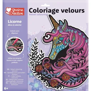 Graine Creative Samt-Malvorlage Einhorn 30x30 cm - kreatives Spielzeug