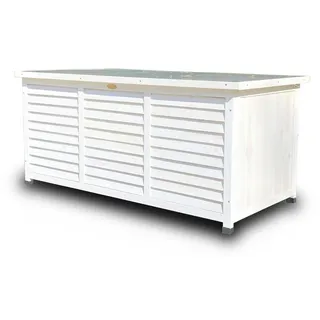 Holz Gartenbox mit Metall Dach - 380L - Weiß