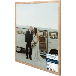 CABBEL 1x Bilderrahmen 60x80 cm Eiche Rahmen 1-Pack | Dokumentenrahmen, Collage, Poster | MDF Holz-Posterrahmen Acrylglas | Picture Frame, Puzzlerahmen, Bilder, Fotorahmen zum Aufhängen