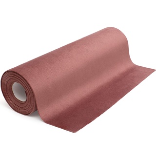 100%Mosel Tischläufer Samt, in Dusty Pink / Altrosa (28 cm x 5 m), Tischband aus Polyester in Matter Samt-Optik, edle Tischdeko für Hochzeit und Geburtstagsfeier, Dekoration zu besonderen Anlässen