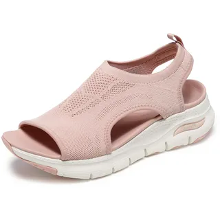SKECHERS Damen Arch FIT City Catch Sandale, Blush Knit, 38