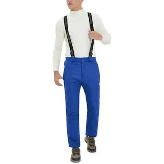 Maifly Herren Skihose Snowboardhose Schneehose mit Verstellbarer Bund Abnehmbare Träger, Ideale Skibekleidung zum Skifahren, Blau, XL