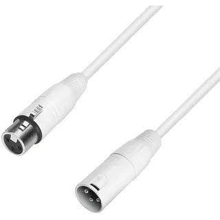 Adam Hall Cables ah Cables K4MMF0250-SNOW Mikrofonkabel, 2,5m (REAN-Stecker: XLR male auf XLR female) weiß