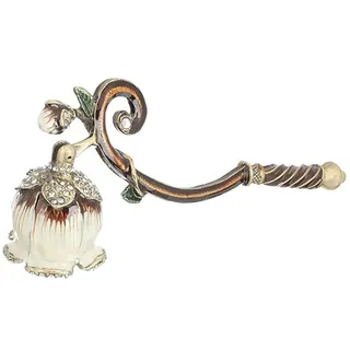 Laroal Retro-Kerzenlöscher, bemalte Blumen-Kerzenlöscher, Kerzenstopper aus Metall, Vintage-Strass-Kerzenwerkzeug zum sicheren Löschen der Dochtflamme (weiß)