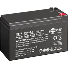 Goobay, Versorgungsbatterie, 16077 plombierte Bleisäure 7200mAh 12V Wiederaufladbare Batterie (12 V, 7.20 Ah)
