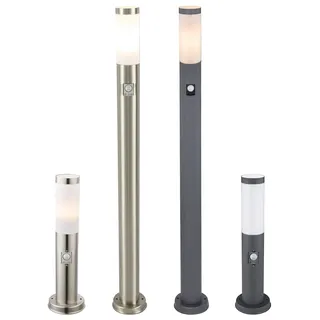 INNOVATE LED Außenlampe mit Bewegungsmelder IP44 | LED Standleuchte | Gartenbeleuchtung außen | Wegeleuchten außen mit Bewegungsmelder | Pollerleuchte inkl. E27 Leuchtmittel 110CM Edelstahl