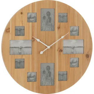 J-Line Wanduhr Foto Mdf Naturell - Transparent