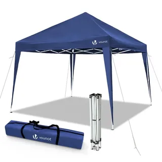 VOUNOT® Pavillon Faltbar 3x3m, mit 4 Sandsäcke, Pop Up Faltpavillon, UV-Schutz 50+, Blau