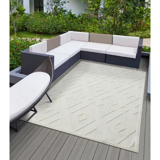 merinos Teppich »Tenerife 54085«, rechteckig, 5 mm Höhe, In- und Outdoor geeignet, robuster Kurzflor, Balkon, Außenbereich merinos creme B: 120 cm   1 St.