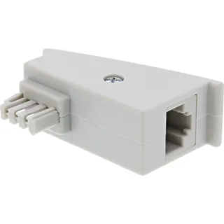 InLine InLine® TAE-F Adapter, TAE-F Stecker auf RJ45 Buchse, 8P2C für Fritzbox, grau