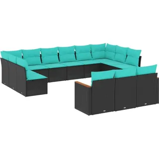 vidaXL Gartensofa-Set 13-tlg. schwarz