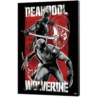 Semic Wolverine Deadpool Marvel Holzwandkunst & 03 Poster Mit Maximaler Anstrengung 35x50 Cm - Multicolor