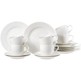 Kaffeeservice RITZENHOFF & BREKER "Saphir", weiß, 18 Stk., Porzellan, Geschirr-Sets, Kaffeeservice, aus Porzellan für 6 Personen