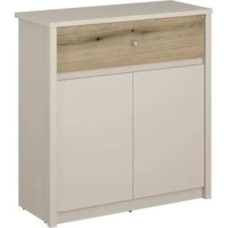 Kondela Zweitürige Kommode mit Schublade Karos 2D1S - Kaschmir / Eiche Evoke