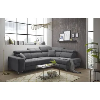 Sofa.de Ecksofa inklusive Stauraum Sydney & grau - Maße (cm): B: 282 H: 105 T: 198.0