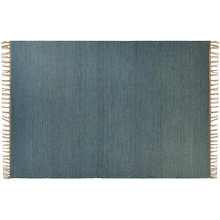 Beliani Kurzflor-Teppich Lunia 230/160 cm , Blau , Naturmaterialen , Rechteckig , 160x230 cm , Teppiche und Böden, Teppiche, Orientteppiche