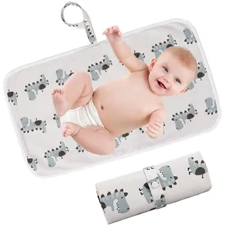 Wickelunterlage Unterwegs Tragbare Wickelunterlage für Unterwegs Faltbar Neugeborene Baby Wasserdicht Wickelauflage Abwaschbar Reise nach Hause außerhalb 60cm x 35cm - KAMHBE (khaki)