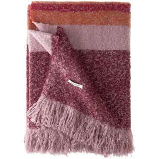 Tom Tailor Bouclé Stripe Kuscheldecke 145 x 200 cm Rot
