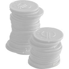 Bild Pfandmünzen, Stückzahl: 100, Weiß, ø25mm, ABS Kunststoff