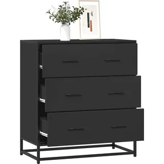 vidaXL Sideboard Schwarz 68x35x76 cm Holzwerkstoff und Metall - Schwarz
