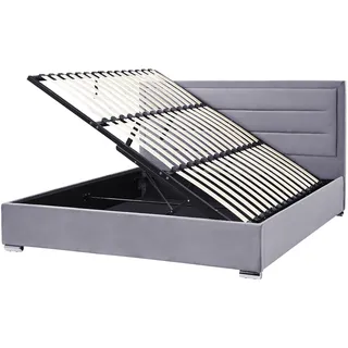 Beliani Polsterbett Dunkelgrau Textil, 180x200 cm