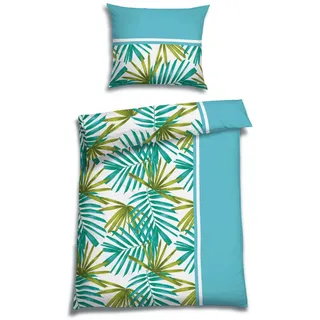 Florella Bettwäsche , Multicolor, Türkis , Textil , Blätter , 140x200 cm , Oeko-Tex® Standard 100, Oeko-Tex® Made IN Green , bügelfrei, pflegeleicht, atmungsaktiv, hautfreundlich, schadstoffgeprüft , Heimtextilien, Bettwäsche & Leintücher, Bettwäsche, Seersucker-Bettwäsche