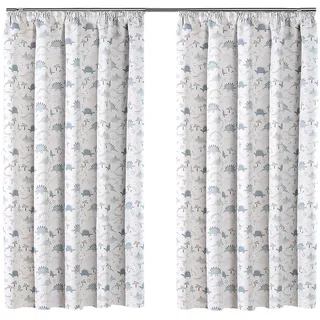 heimtexland Kinder Deko Vorhang 2er Set Verdunkelungsgardinen Kinderzimmer Thermo-Gardine Sonnenschutz Kälteisolierend verdunkelnd Typ922 Dinos Bandschal HxB 245x135 cm