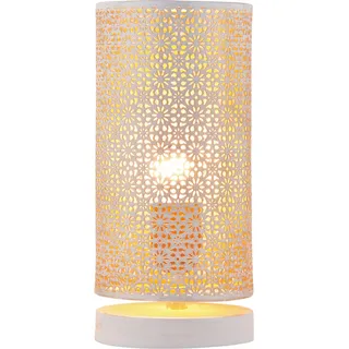 Boho Deko Tischlampe Nachttischlampe Lampe Tuza Weiss - Weiß, Gold