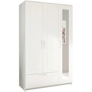 SchlafKONTOR Drehtürenschrank Lepini 117 x 191 x 50 cm Weiß