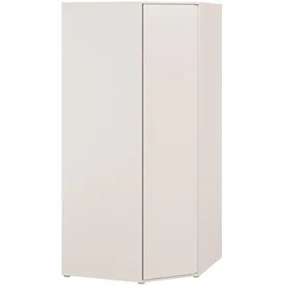 Forte LISSON Eckkleiderschrank 100, modern-minimalistischer Schrank, 1-türig, Einlegeböden, Kleiderstange, Holzwerkstoff, Kaschmir Beige, 92,2 cm breit x 193,7 cm hoch x 92,2 cm tief