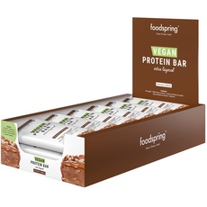 Foodspring Vegan Protein Bar Extra Layered - Bis 10 g pflanzliches Protein pro Riegel, zuckerarm, ideal nach dem Sport oder unterwegs - Hazelnut Crunch - 12 x 45 g