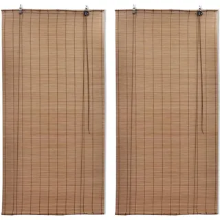 Bambusrollos 2 Stk. 120x220 cm Braun - Braun