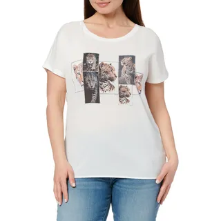 KEY LARGO Damen WT Wildlife Round T-Shirt, Offwhite (1001), S