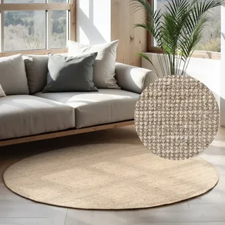 HANSE HOME Jaipur Juteteppich 200 x 200 cm Naturweiß
