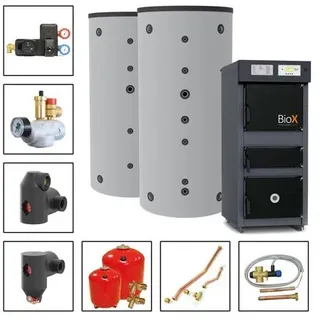 Solarbayer BioX 25 Holzvergaser SET 1B (2x800L Pufferspeicher) Holzkessel Paket