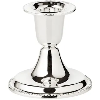 EDZARD Kerzenständer Perla (H 7 cm) edel versilbert - Kerzenhalter zur Tischdeko, Dekoration - Kerzenleuchter für Stabkerzen, Lange Kerzen in Silber, Kerzen Deko anlaufgeschützt