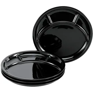 CreaTable Fondue und Grill-Teller 27 cm schwarz 4er Set