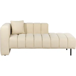 BELIANI Chaiselongue Linksseitig Cremeweiß Stoff Gesteppt mit Lehne 1 Kissen Schwarze Metallbeine Modern Wohnzimmer Schlafzimmer Büro - Weiß, Schwarz
