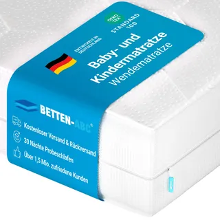 Betten-ABC Mini-Duo – Babymatratze/Kindermatratze mit Baby- und Kleinkindseite, Bezug waschbar - 70x160