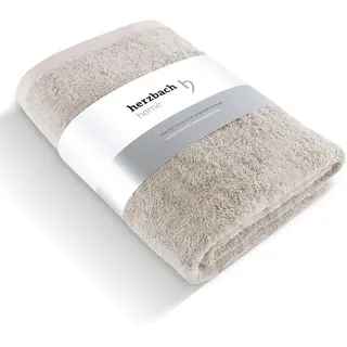 herzbach home Premium Badetuch 100 x 150 cm (sandgrau) – Großes, weiches & saugstarkes Badehandtuch in Bester Qualität – 100% natürliche Baumwolle