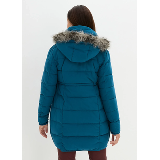 Umstandsjacke BONPRIX "3-in-1 warm wattierte Umstands- und Tragejacke", Damen, Gr. 46, blau (blaupetrol), Steppware, Obermaterial: 100% Polyester. Futter: 100% Polyester. Ärmelfutter: 100% Polyester, unifarben, ausgestellt ca. Mitte Oberschenkel, mit Gummizug, Jacken Umstandsjacke, 3-in-1 Tragefunktion für Schwangerschaft und Babytragen