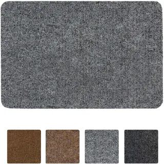 ANRO Teppich Fußmatte Schmutzfangmatte Fußabtreter Fußabstreifer Türvorleger Stribet Größe 40x60cm Carpet Grau