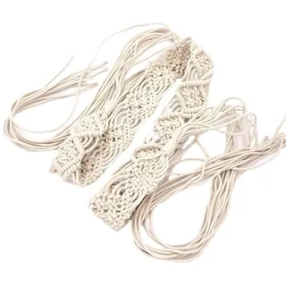 SYSUII Flechtgürtel Damen Boho Stil Kleid Taillengürtel Mit Quaste für Frauen Geflochtene Kette Seil Bauchkette für Rock
