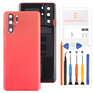 SRJTEK Akkudeckel für Huawei P30 Pro VOG-L29 Akkudeckel und Kameralinsenersatz (Orange)