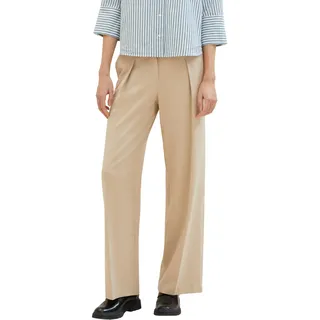 TOM TAILOR Damen Lea Straight Fit Hose mit weitem Bein, 11485 - Sandy Beige, 34/32