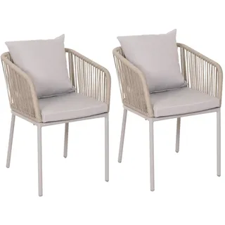 Mendler 2er-Set Gartenstuhl HWC-N41 55 x 75 x 55 cm grau