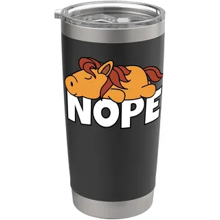 Nope Not Today Pony Fohlen Faules Pferdchen Pferde Doppelwandiger Edelstahl-Thermobecher